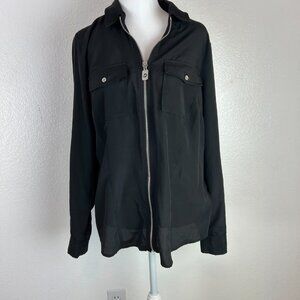 Black Zip-Up Women's Top